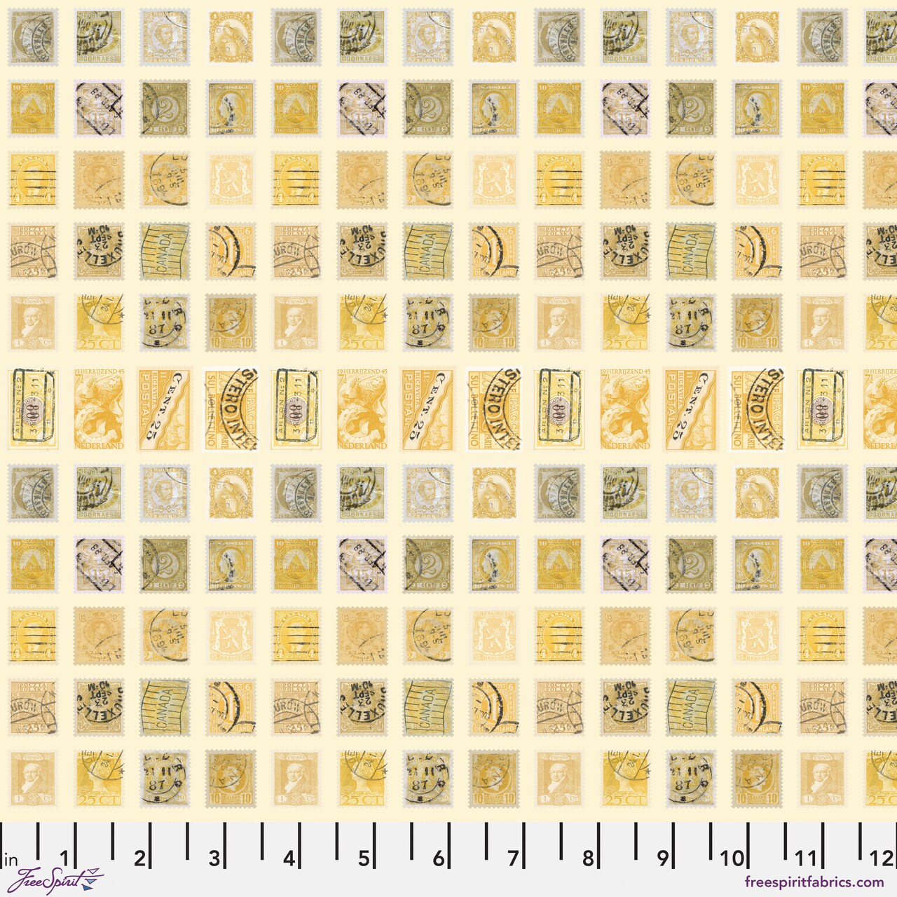 Stamps in Yellow (pwth241.yellow) | Eclectic Elements Palette in Yellow | Tim Holtz | Free Spirit